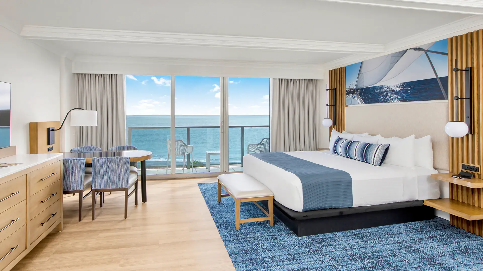 picture of a hotel room with a beautiful ocean view