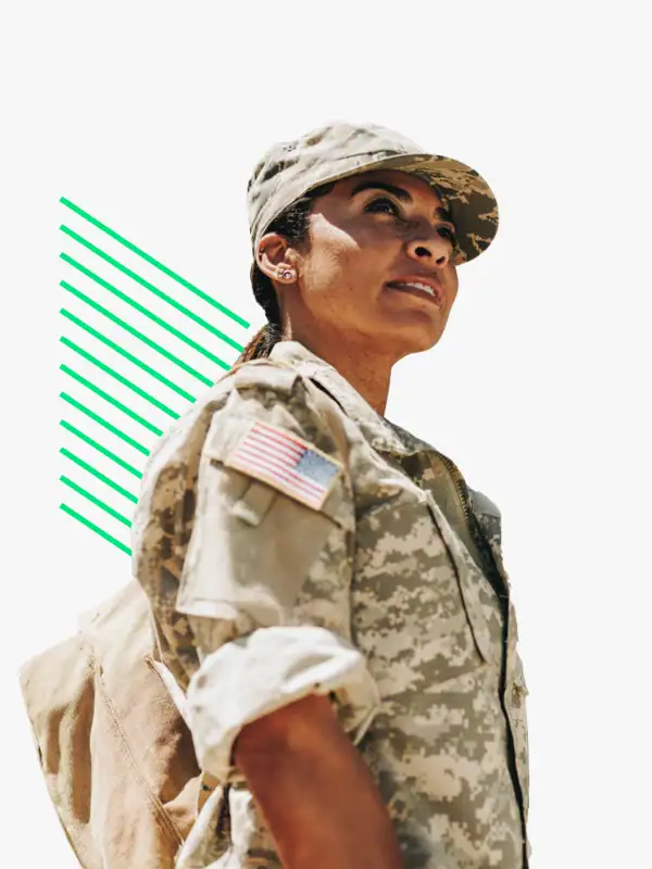 picture of a women in an army outfit