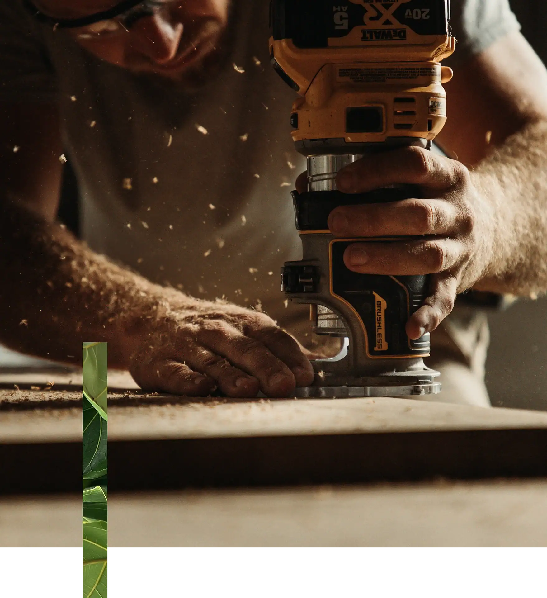 Power sander used for woodworking projects.