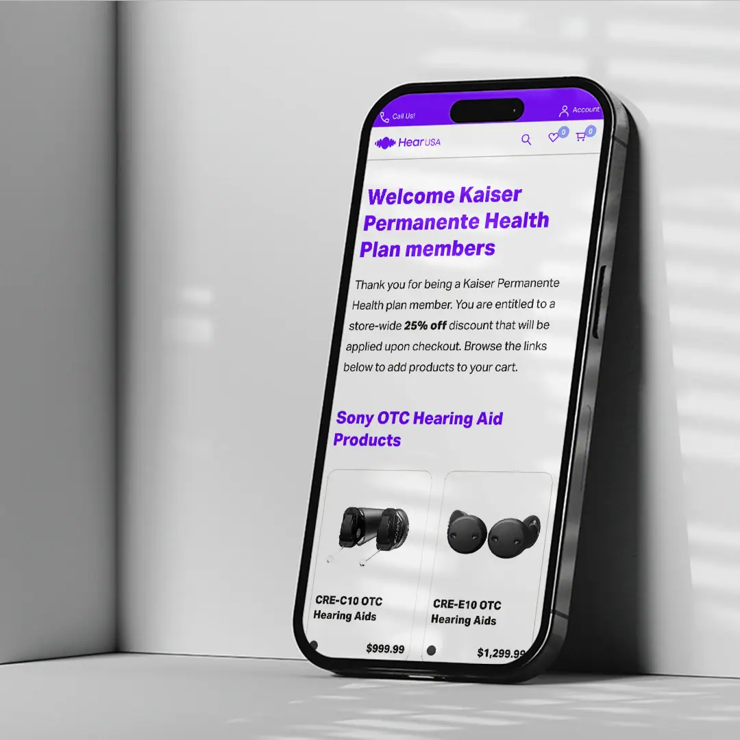 Hearing Aid Network Shopify Market Place on mobile phone