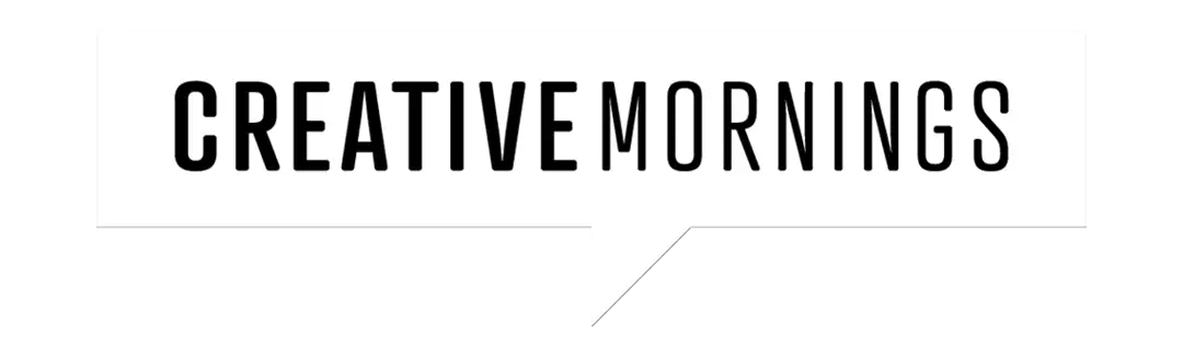 Creative Mornings logo with speech bubble design.
