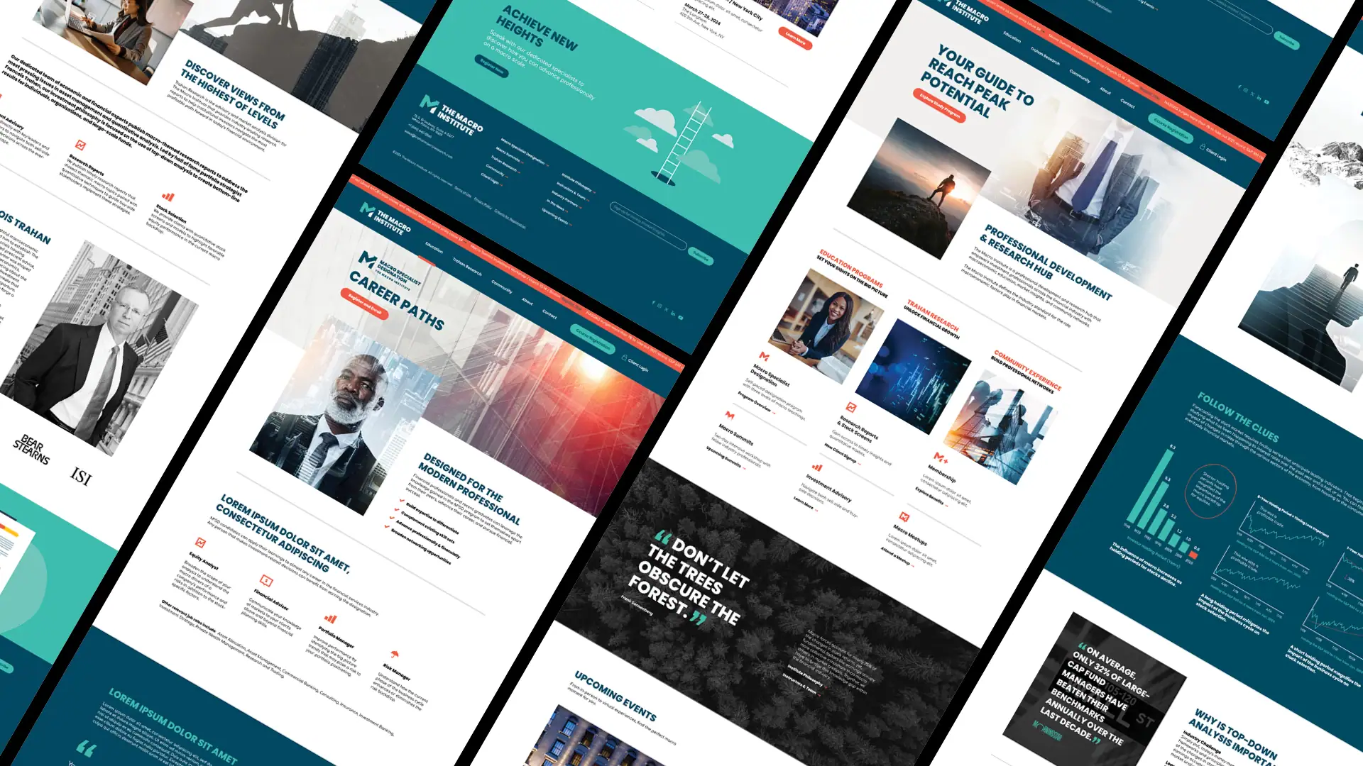 Picture of website mock ups for The Macro Institute