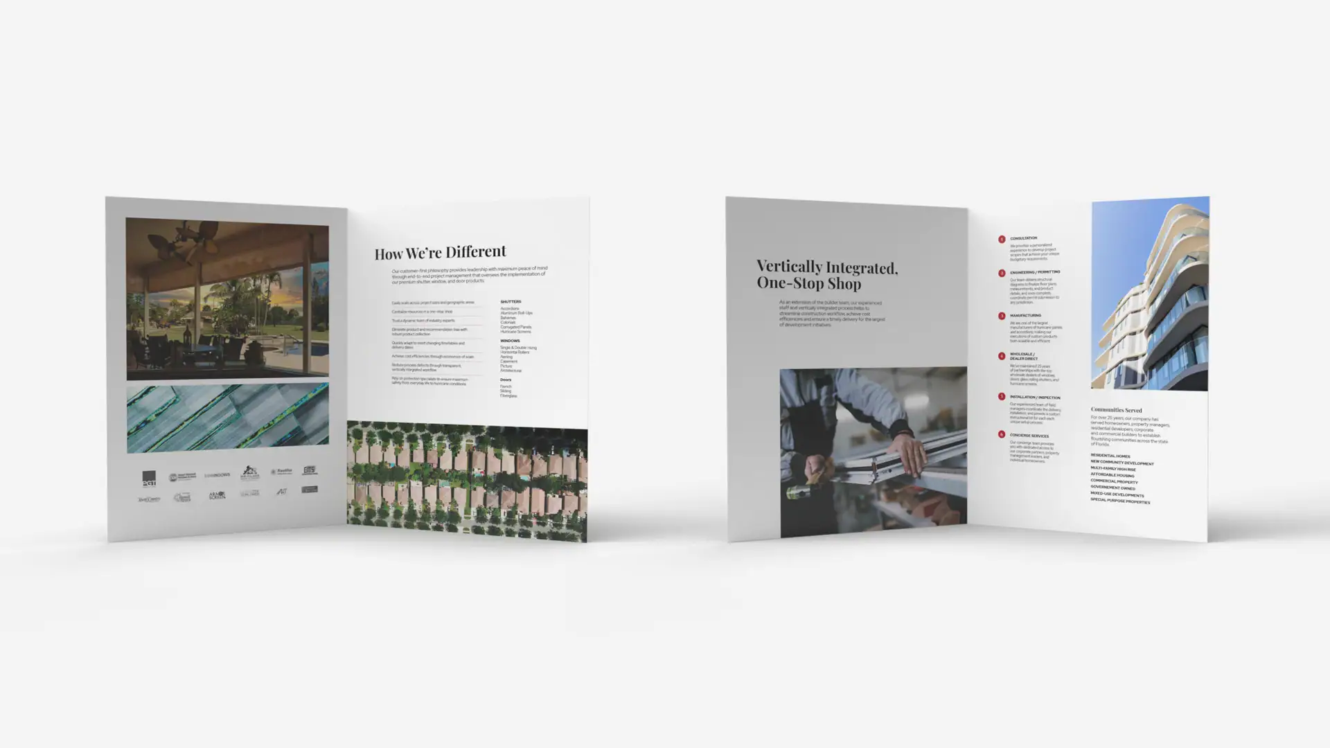 Elegant, professional brochure design for architecture and construction companies.