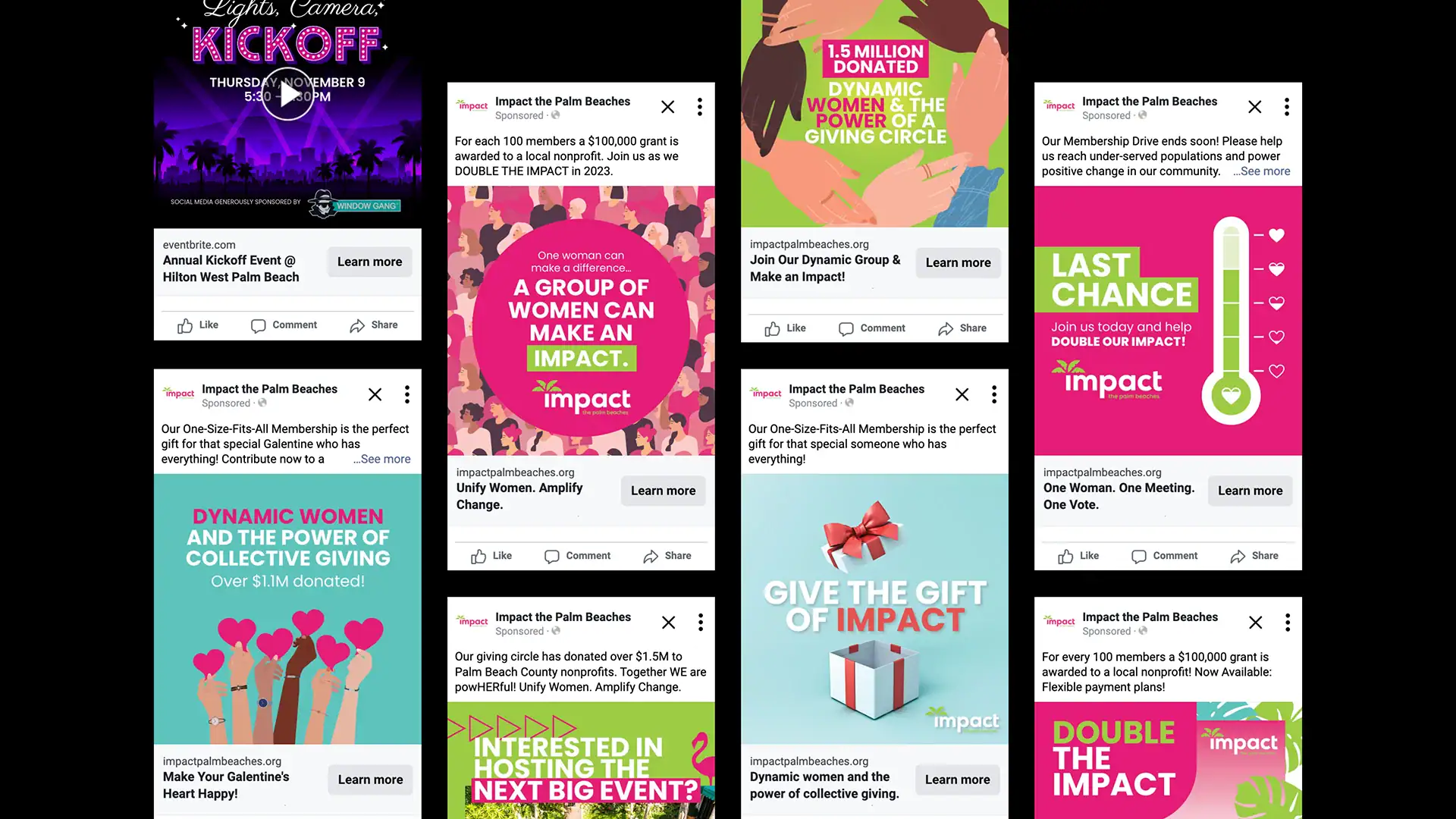 Social media mockup of project for Impact The Palm Beaches.