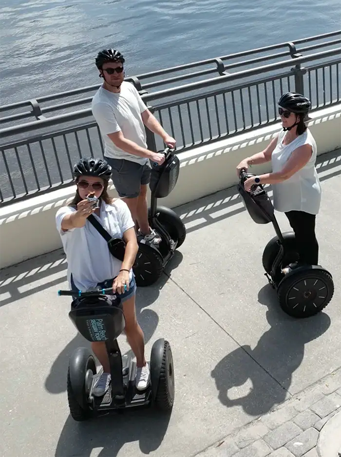 Chelsea, Ann and Jack enjoying a segway tour.