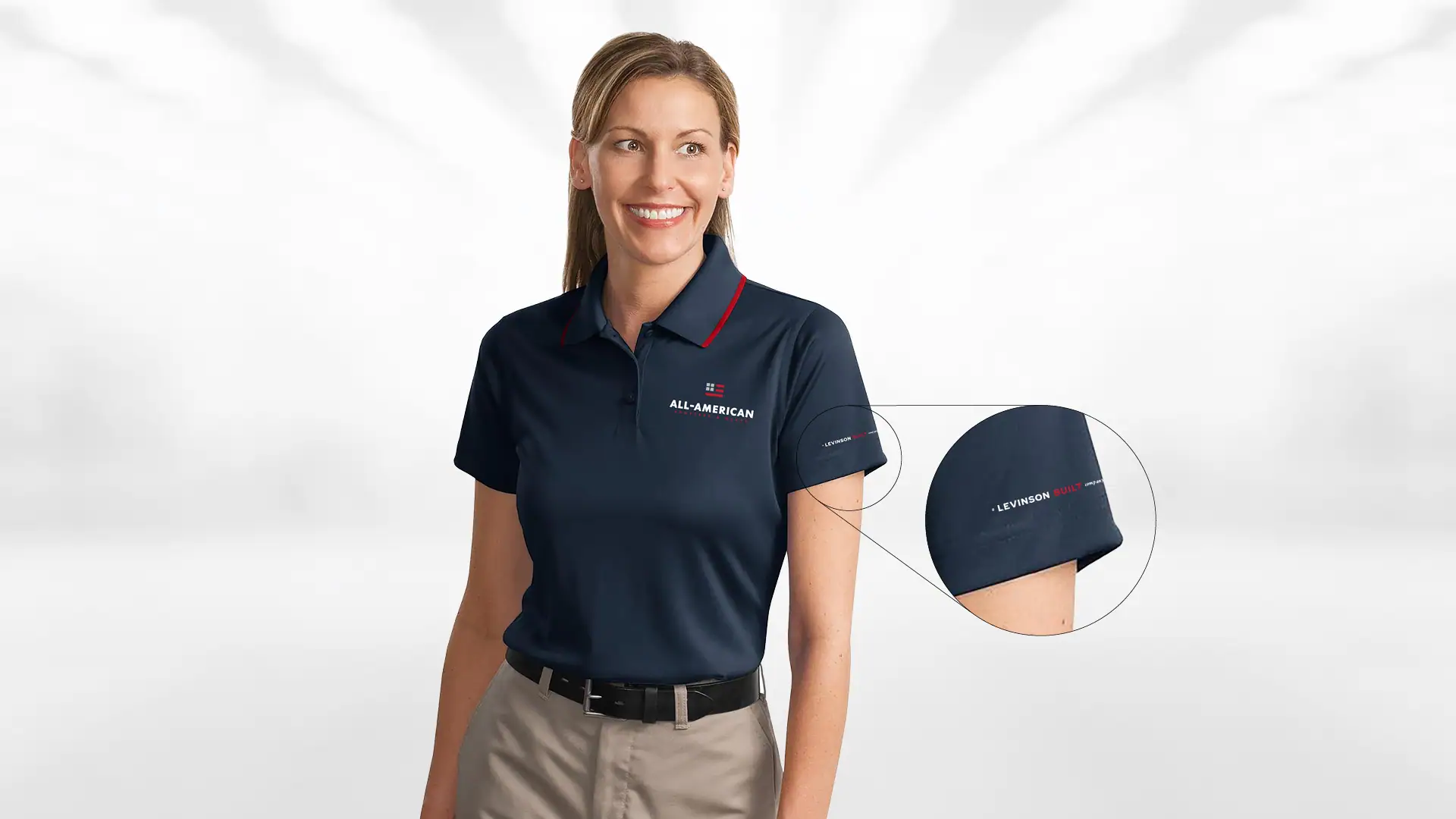 All American Shutters & Glass Polo with Logo