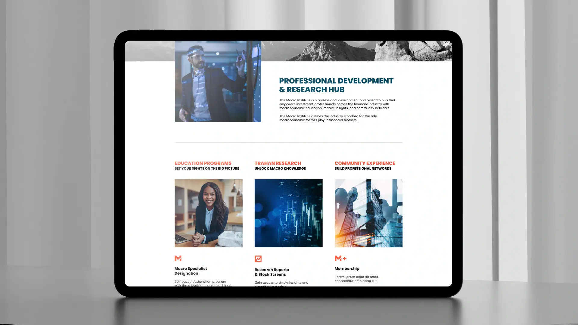 The Macro Institute Webpage