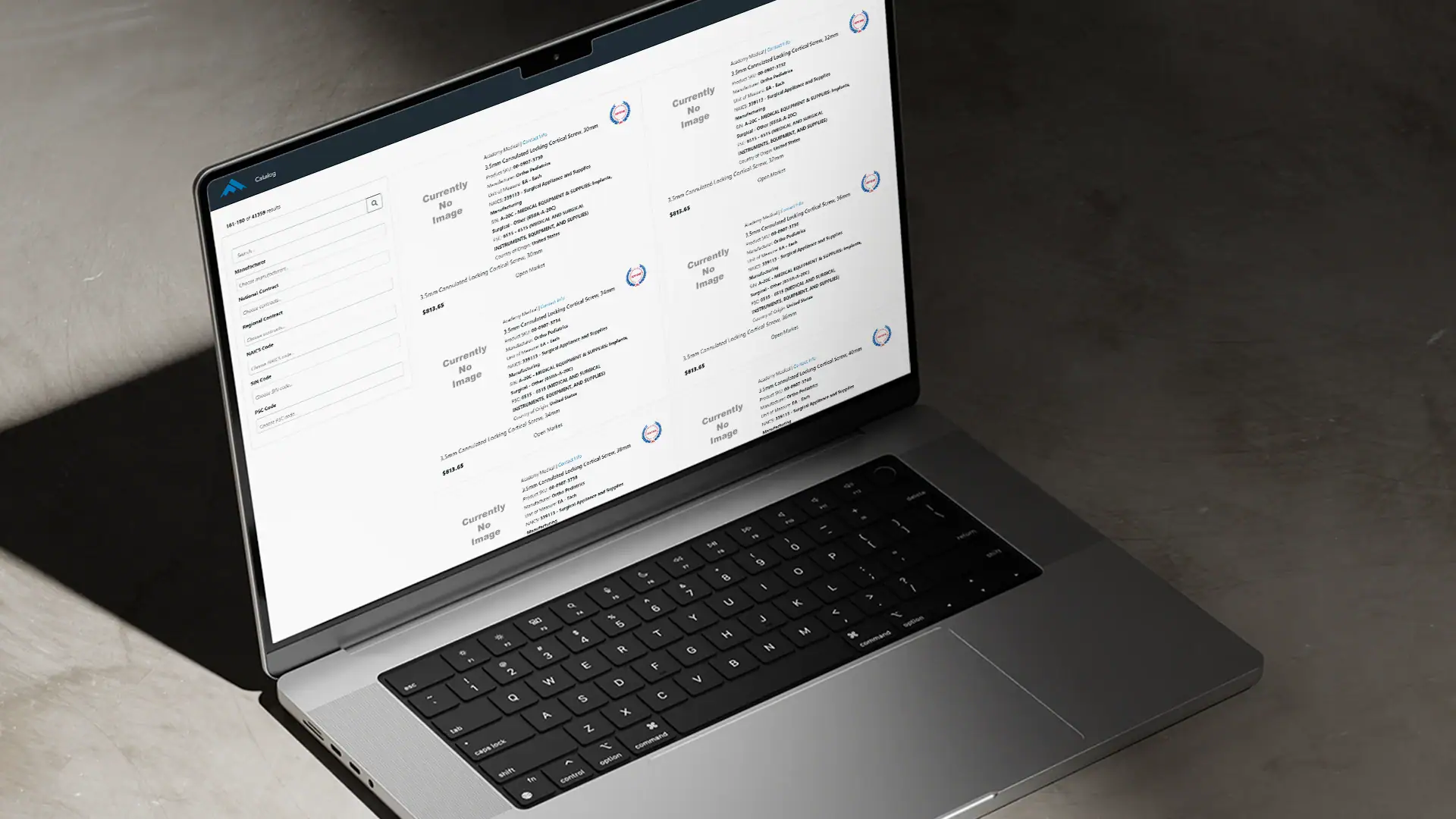 picture of a laptop with a webpage loaded on in
