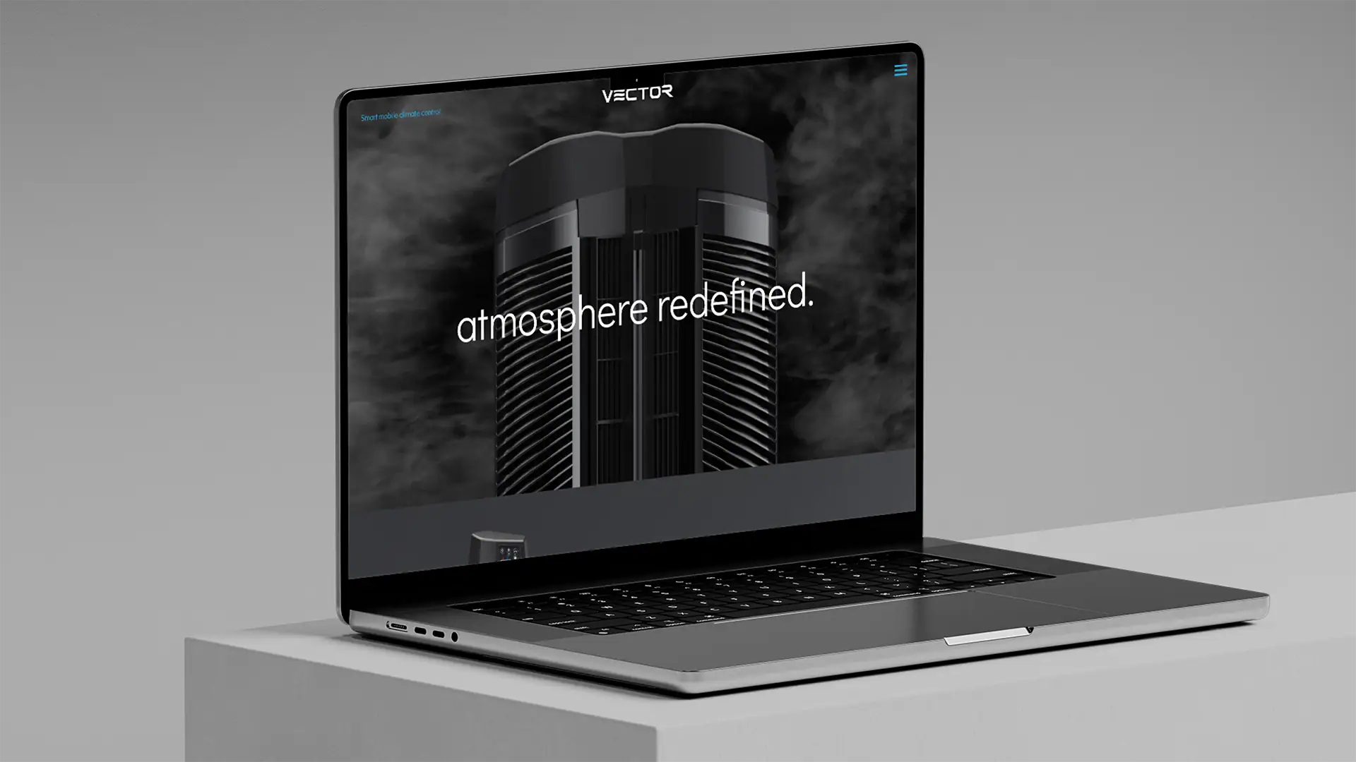 picture of a laptop displaying the vector cooling unit