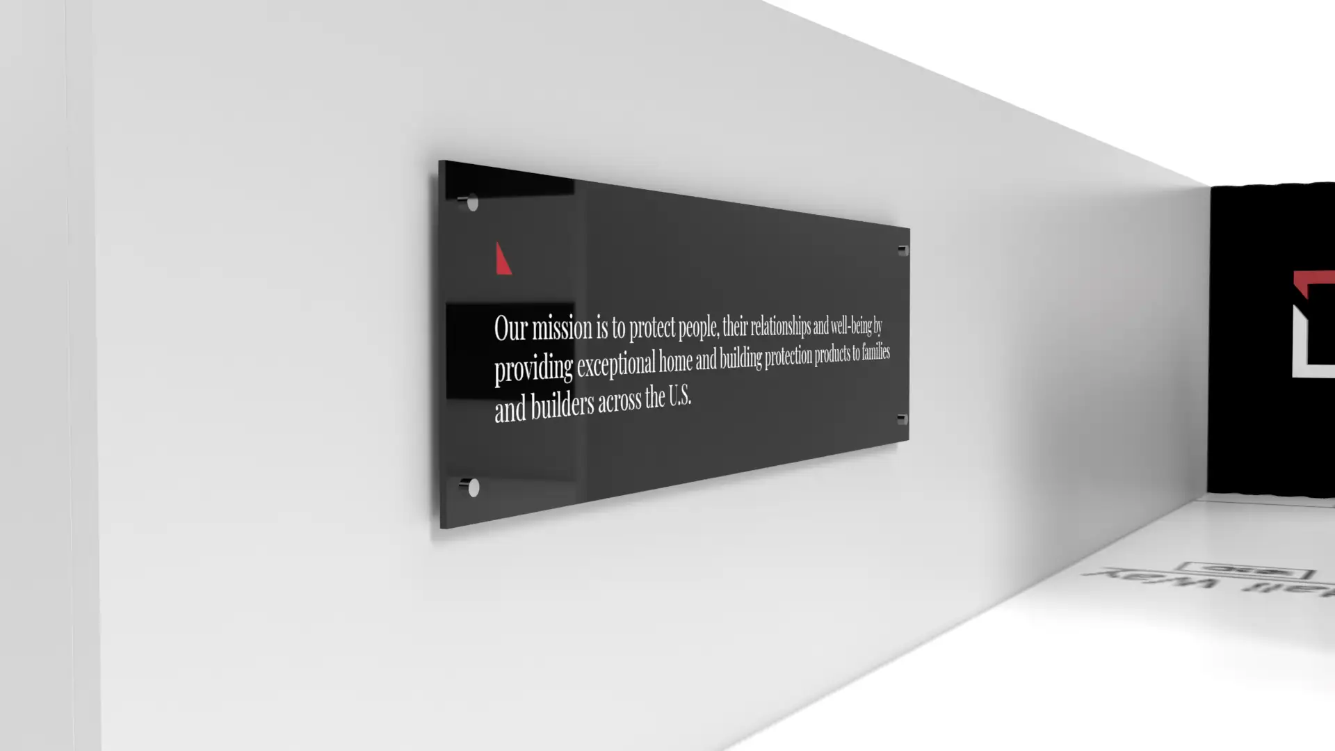 artwork mission statement on wall office mockup