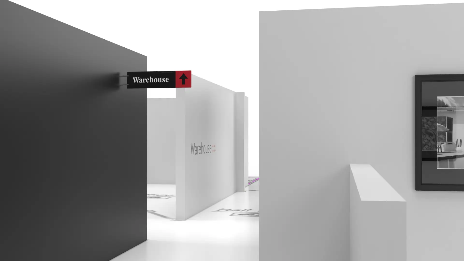 warehouse sign mockup for Levinson Built office mockup