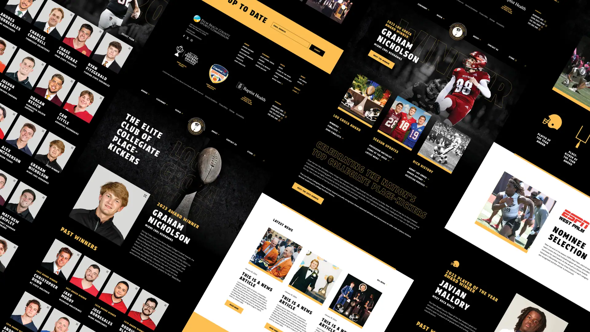 Lou Groza Website Mockup