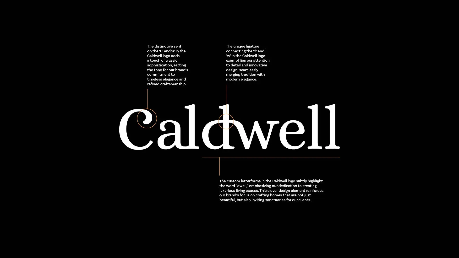 picture of new Caldwell Logo and the brake down of the design process